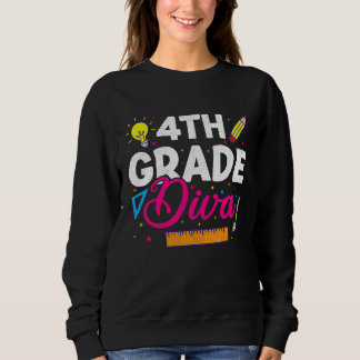 Moletom 4th Fourth Grade Diva Girls  Back To School Girl W