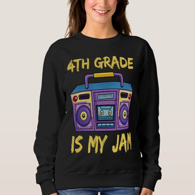 Moletom 4th Grade Is My Jam School Retro 80s Boombox Stude (Frente)
