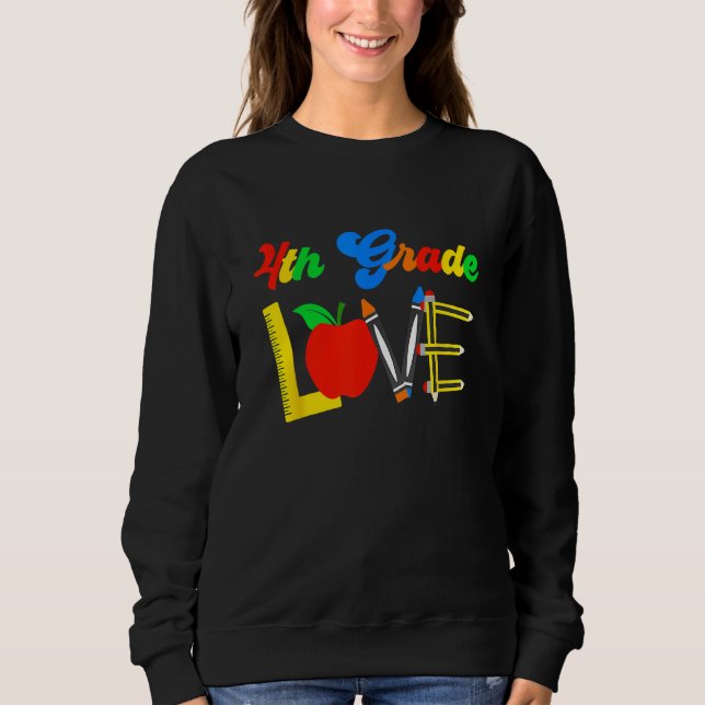Moletom 4th Grade Love Teacher Student Back To School 2023 (Frente)