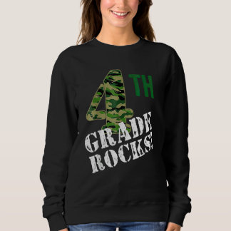 Moletom 4th Grade Rocks Camo Fourth Grader Back To School 