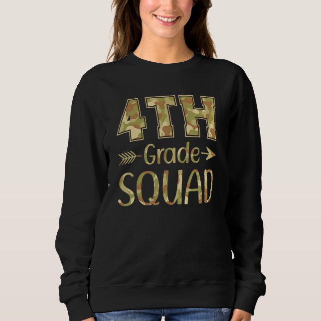 Moletom 4th Grade Squad Teacher & Student Camo Back To Sch (Frente)