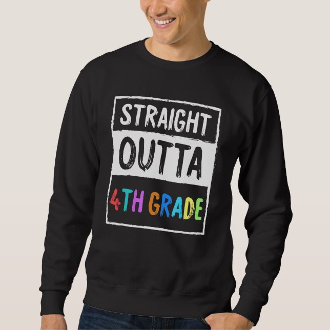 Moletom 4th Grader Trendy School Gift Straight Outta 4th G (Frente)