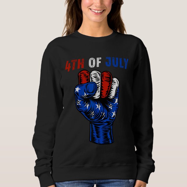 Moletom 4Th Of July 2023 American Flag Retro Family (Frente)