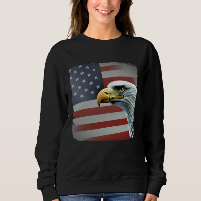 Moletom 4th of July American Bald Eagle Had On USA Flag (Frente)