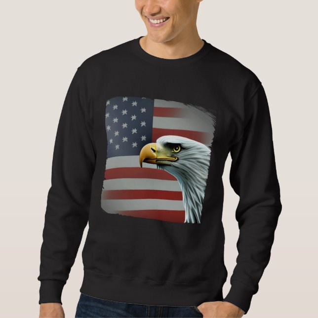 Moletom 4th of July American Bald Eagle Had On USA Flag (Frente)