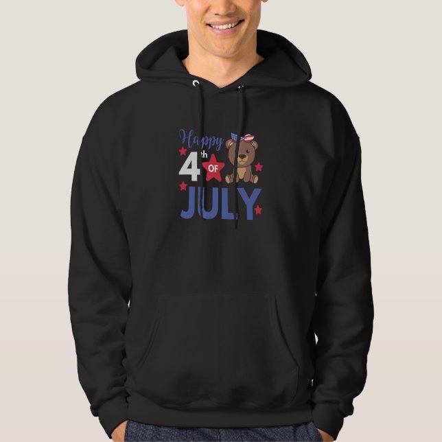 Moletom 4th Of July American Bear For Kids Cute Usa Bear (Frente)