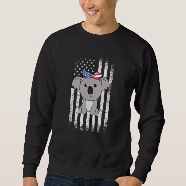 Moletom 4th Of July American Koala For Kids Cute Usa Koala (Frente)
