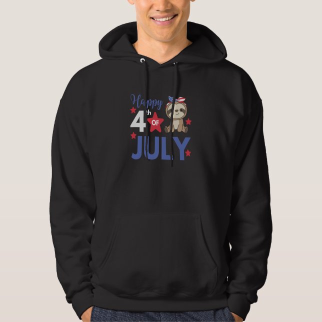 Moletom 4th Of July American Sloth For Kids Cute Usa Sloth (Frente)