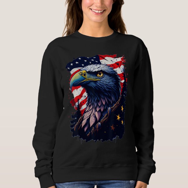 Moletom 4th Of July Bald Eagle American US Flag Country 4t (Frente)