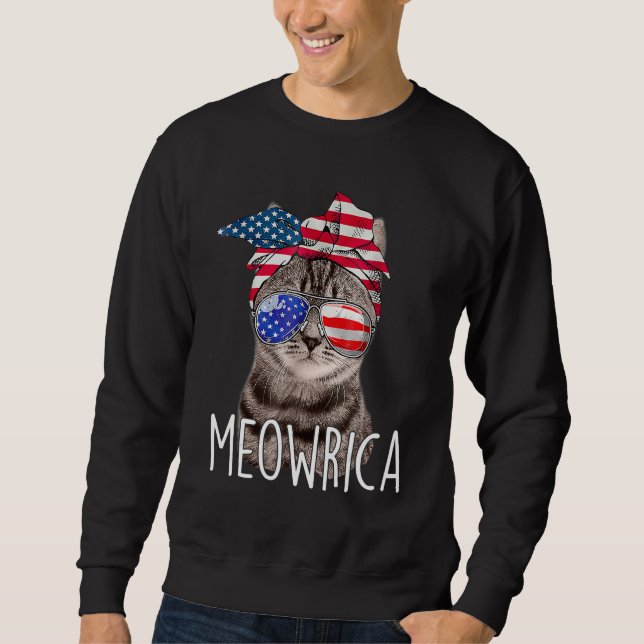 Moletom 4th Of July Day Of Independence Meowrica meowrica  (Frente)