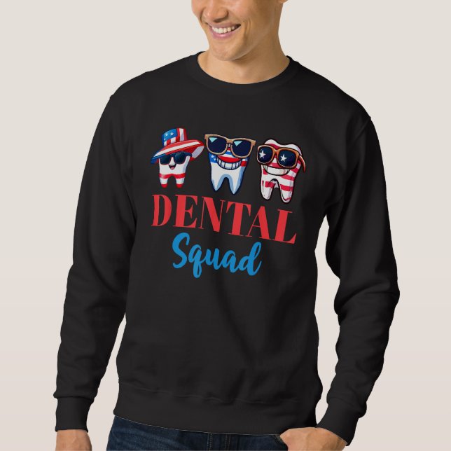 Moletom 4th Of July Dentist  American Patriotic Dental Squ (Frente)