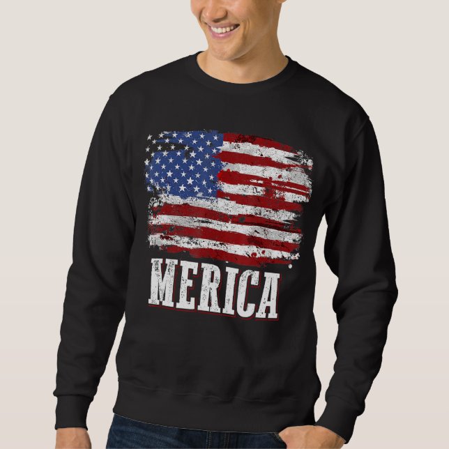 Moletom 4th of July Independence Day US American Flag Patr (Frente)