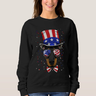 Moletom 4th of July Patriotic Doberman Pinscher American U