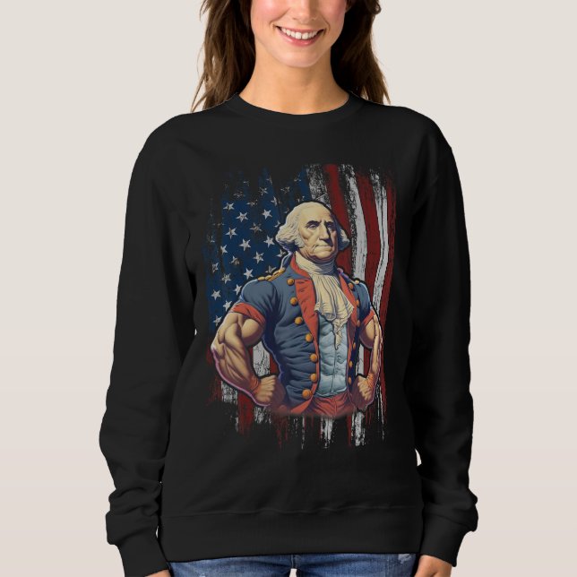 Moletom 4th of July Patriotic Funny George Washington July (Frente)