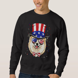 Moletom 4th of July Patriotic Pomeranian Merica USA Flag D