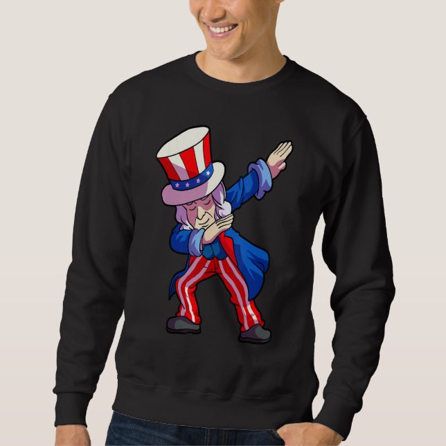 Moletom 4th of July Shirt For Kids Dabbing Sam Uncle Boys  (Frente)
