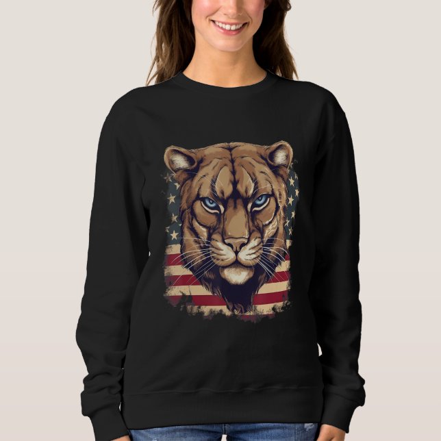 Moletom 4th Of July US Flag Cougar (Frente)