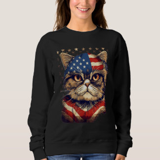 Moletom 4th Of July US Flag Exotic Shorthair Cat