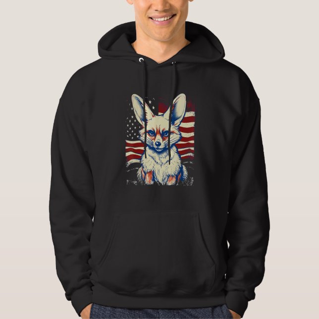 Moletom 4th Of July US Flag Fennec Fox (Frente)
