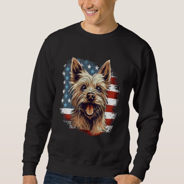 Moletom 4th Of July US Flag Norwich Terrier Dog (Frente)