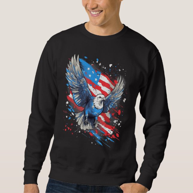 Moletom 4th Of July US Flag Pigeon (Frente)