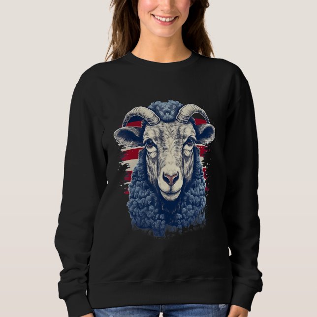Moletom 4th Of July US Flag Sheep (Frente)