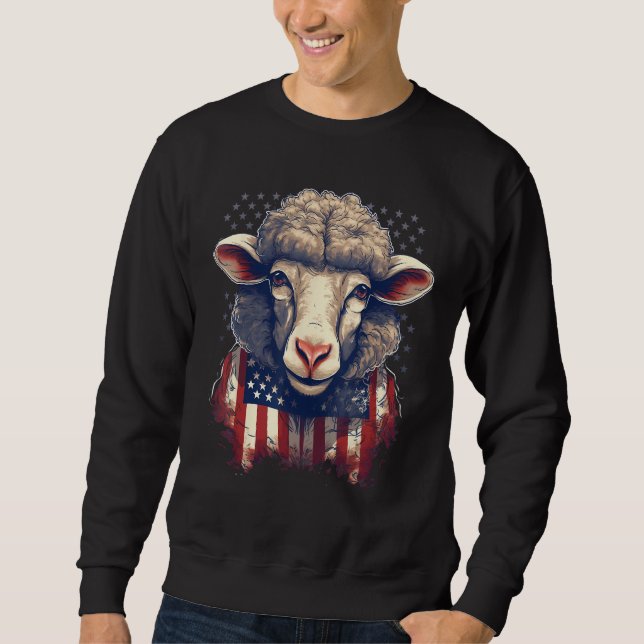 Moletom 4th Of July US Flag Sheep 1 (Frente)