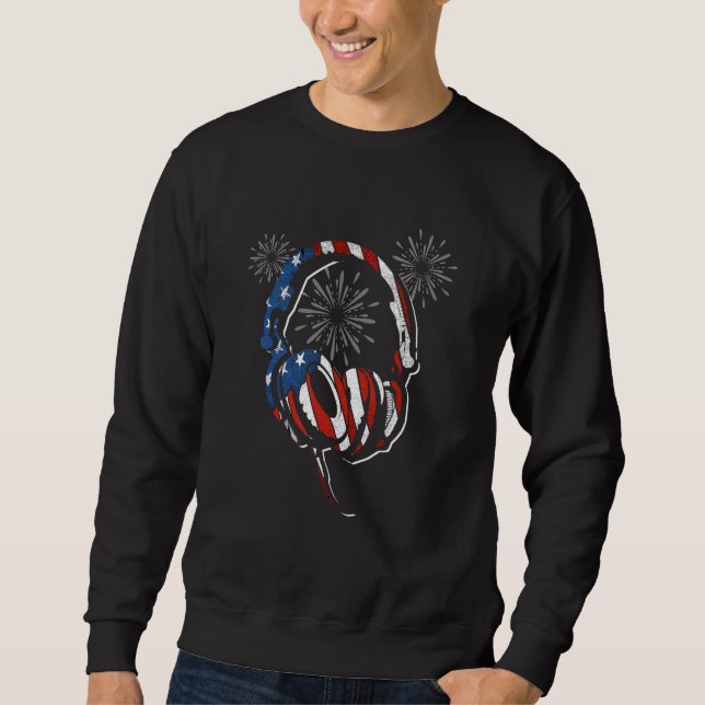 Moletom 4Th Of July USA Flag Gaming Patriotic Independence (Frente)