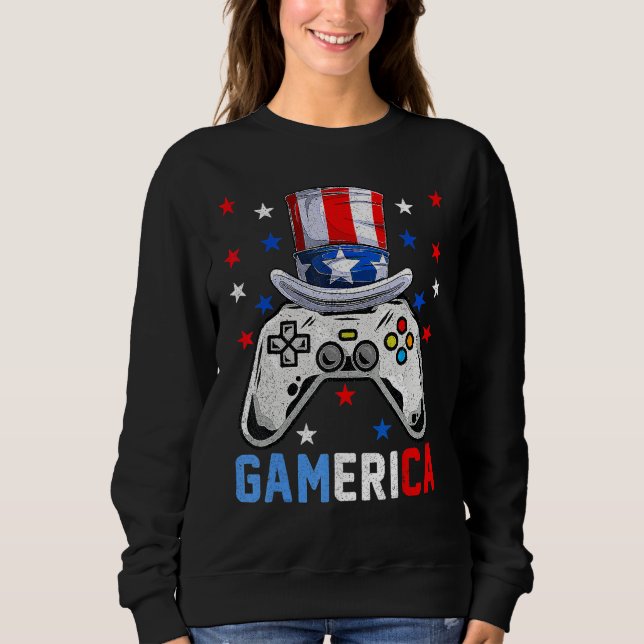 Moletom 4th Of July  Video Game Gamerica Kids Boys Men USA (Frente)