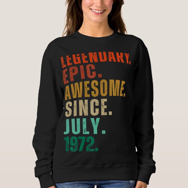 Moletom 50 anos de idade incrível desde julho de 1972 50º  (Frente)