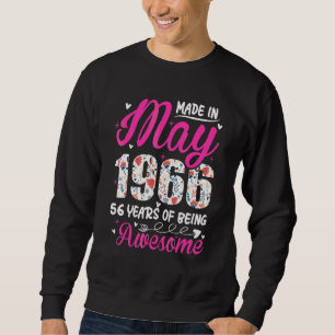Moletom 56º aniversário incrível desde maio de 1966 Floral