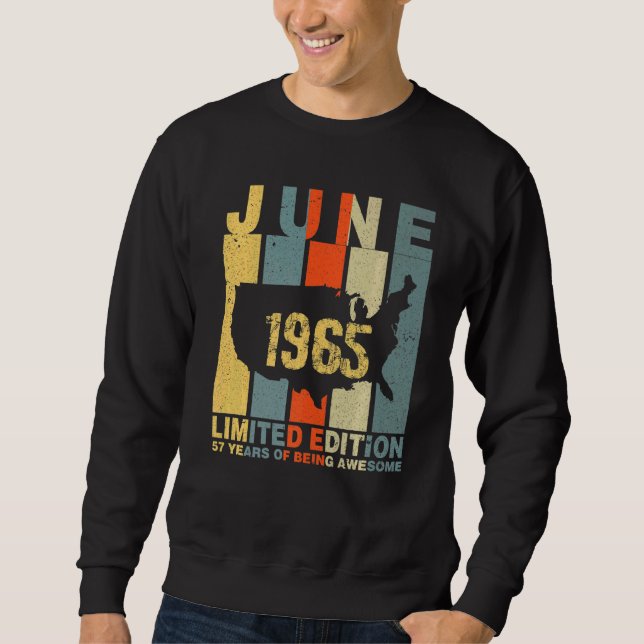 Moletom 57º Aniversário De Junho De 1965 57 Anos De Esforç (Frente)