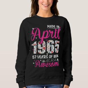 Moletom 57º aniversário incrível desde abril de 1965 Flora