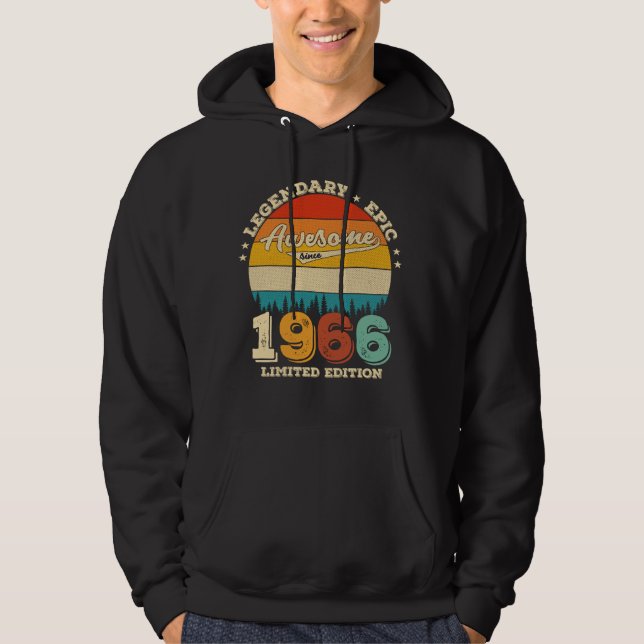 Moletom 59 anos Idade do Dia 1966 Incrível 59º presente de (Frente)