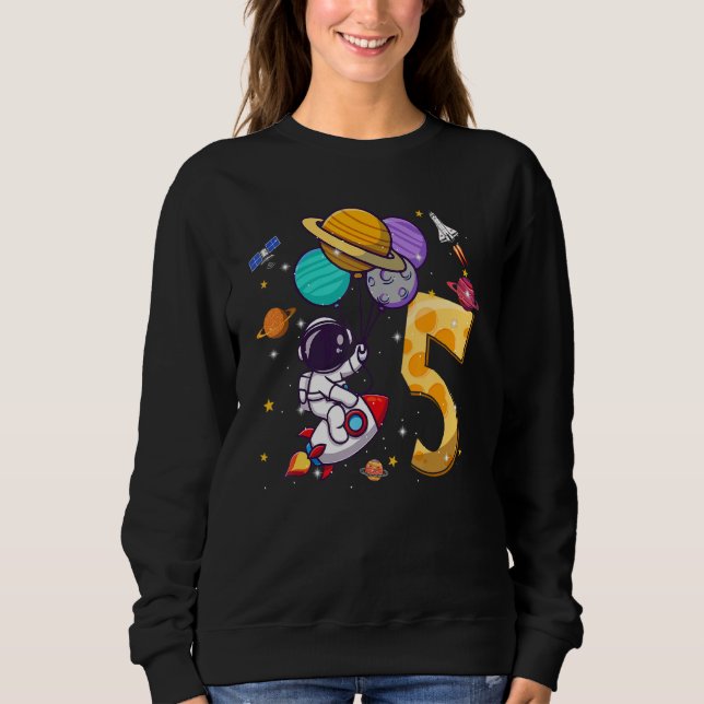 Moletom 5 Astronauta Espacial Balões de 5 Anos (Frente)