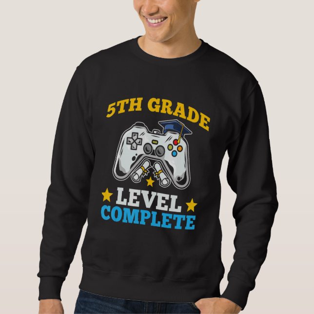 Moletom 5th Grade Level Complete Video Games Graduation Cl (Frente)