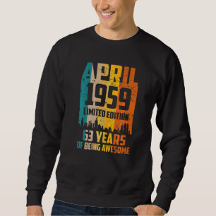 Moletom 63º Aniversário 63 Anos Incrível Desde Abril De 19