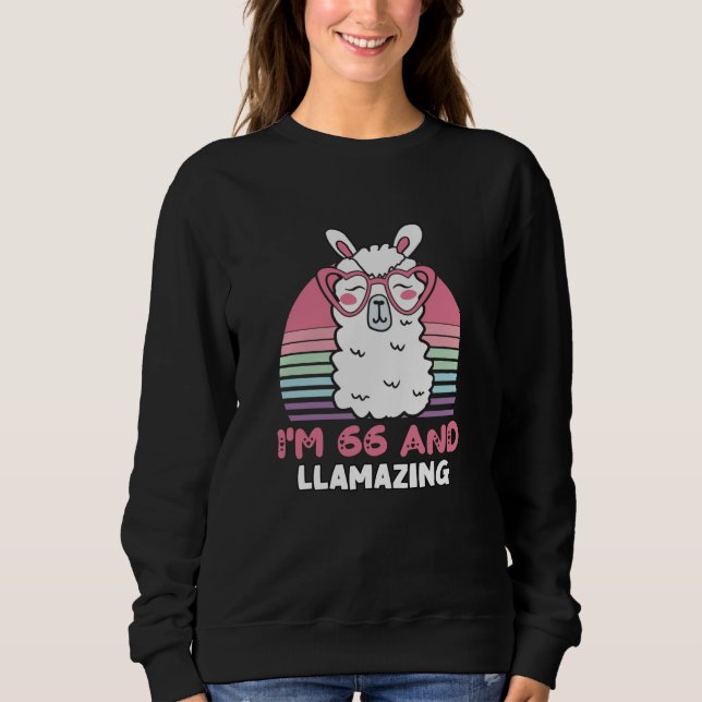Moletom 66th Birthday Llamazing Llama 66 Year Old Birthday (Frente)