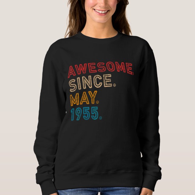 Moletom 67.º Aniversário Impressionante Desde maio de 1955 (Frente)
