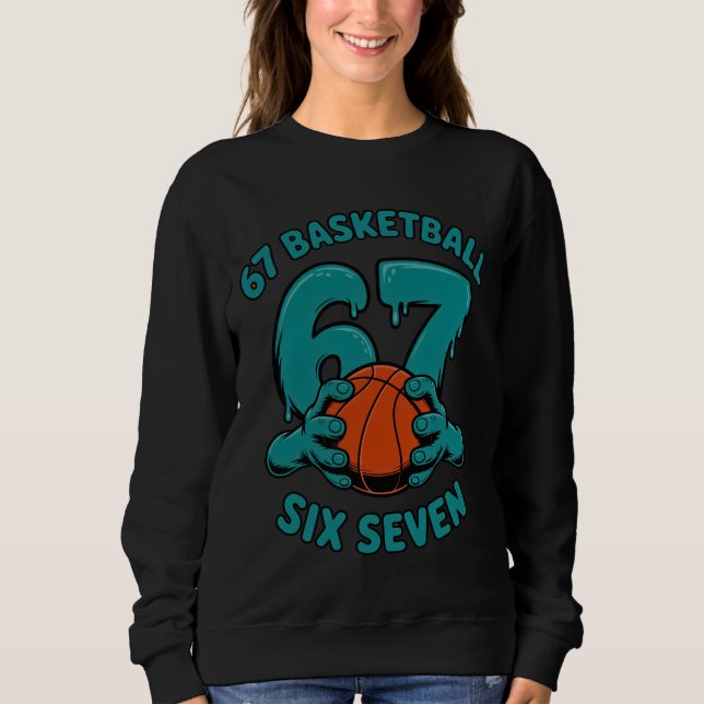 Moletom 67 Basquete Seis Sete Esportes Meme (Frente)