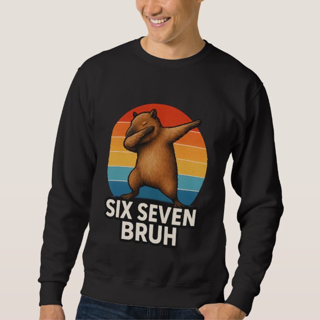 Moletom 67 Meme Capybara Funny Six Seven Bruh Capybara for (Frente)