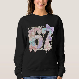 Moletom 67 Meme Pastel Coquettes Bow Funny Kawaii 6 7 Numb