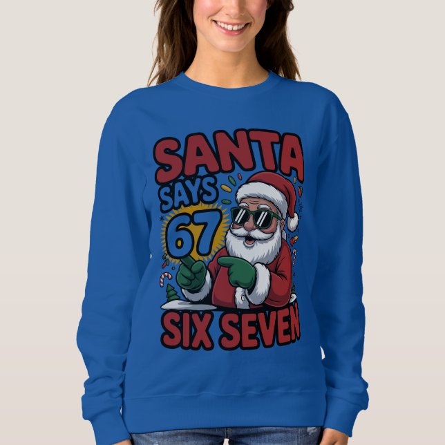 Moletom 67 Six Seven Funny Christmas Santa Meme (Frente)