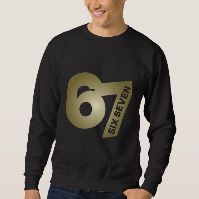 Moletom 67 Six Seven Tipografia Dourada Preto  (Frente)