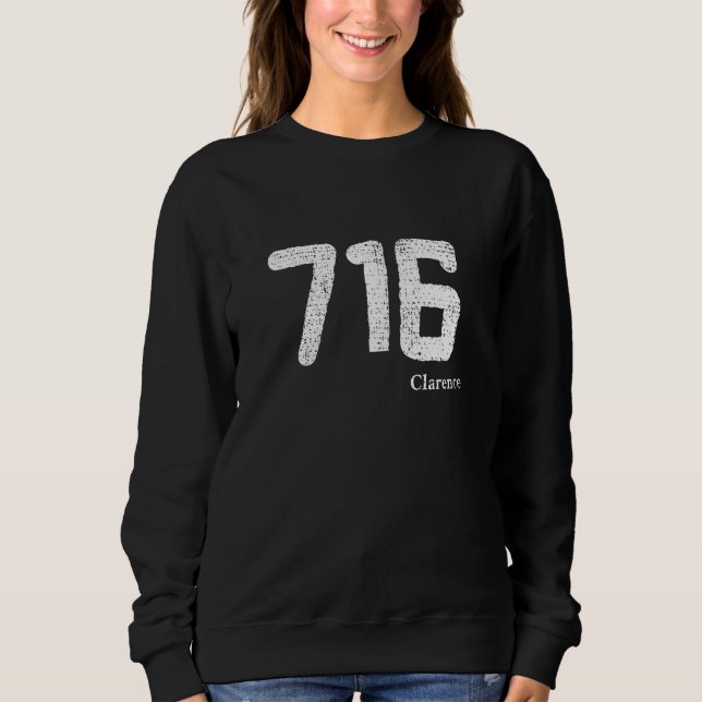 Moletom 716 Distante Area Code Clarence, Nova Iorque (Frente)