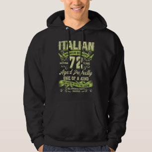 Moletom 72º Aniversário Do Nascer Italiano De 72 Anos