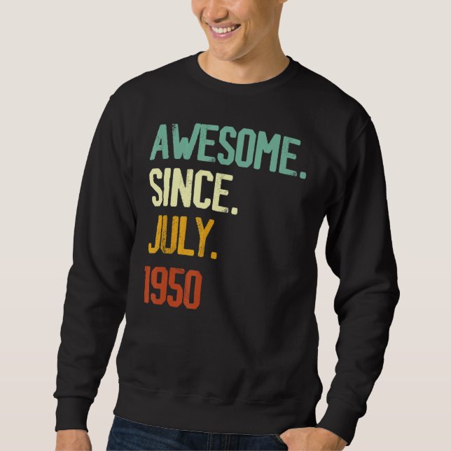 Moletom 72º Aniversário Impressionante Desde Julho De 1950 (Frente)
