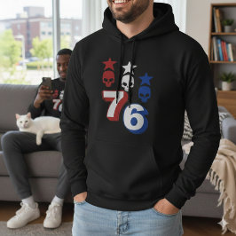 Moletom 76 Patriotic American Skulls Vintage 1776 Hoodie