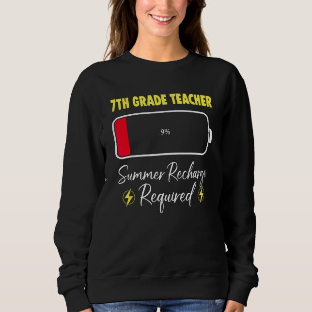 Moletom 7th Grade Teacher Summer Recharge Required Last Da (Frente)