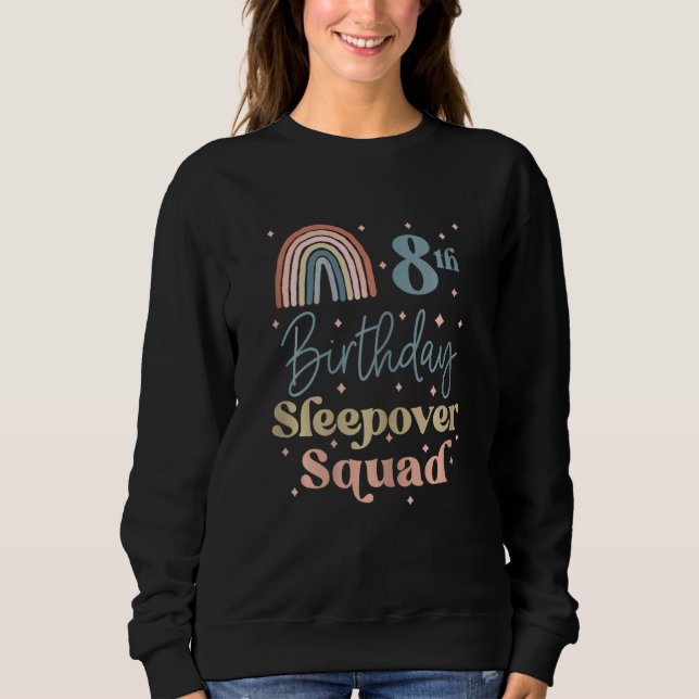 Moletom 8º aniversário Boho Rainbow Sleepover Squad Pajama (Frente)